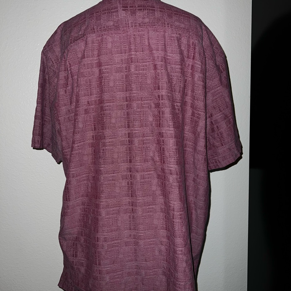 Tommy Bahama Mens Red Textured Short Sleeve Casual Button Down Shirt XL - Picture 3 of 5